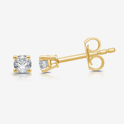 Ever Star (H-I / I1) 1/5 CT. Lab Grown White Diamond 14K Gold Over Silver Sterling Silver 3mm Round Stud Earrings