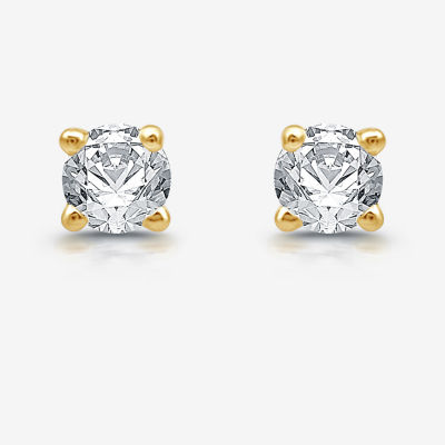 Ever Star (H-I / I1) 1/5 CT. T.W. Lab Grown White Diamond 14K Gold Over Silver Sterling Silver 3mm Round Stud Earrings