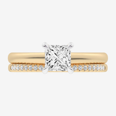 (G / Vs2-Si1) Womens 1 1/4 CT. T.W. Lab Grown White Diamond 14K Gold Solitaire Bridal Set