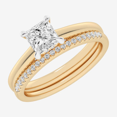 (G / Vs2-Si1) Womens 1 1/4 CT. T.W. Lab Grown White Diamond 14K Gold Solitaire Bridal Set