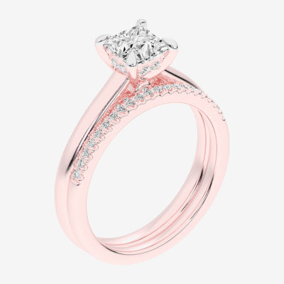 (G / Vs2-Si1) Womens 1 1/4 CT. T.W. Lab Grown White Diamond 14K Gold Solitaire Bridal Set