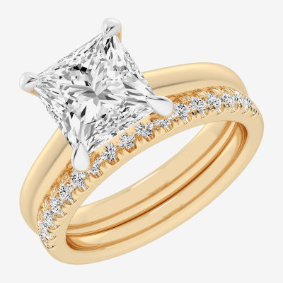 (G-H / Vs2-Si1) Womens 3 1/2 CT. T.W Lab Grown White Diamond 14K Gold Solitaire Bridal Set