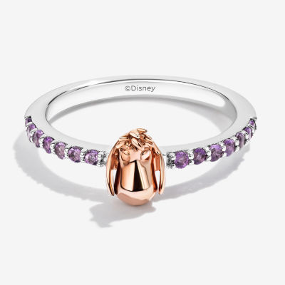 Disney Jewels Collection Womens Genuine Purple Amethyst 14K Two Tone Gold Over Silver Winnie The Pooh Eeyore Cocktail Ring