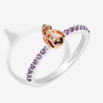 Disney Jewels Collection Womens Genuine Purple Amethyst 14K Two Tone Gold Over Silver Winnie The Pooh Eeyore Cocktail Ring