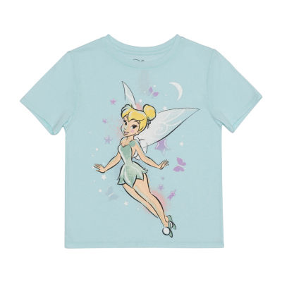 Disney Collection Little & Big Girls Crew Neck Short Sleeve Tinker Bell Graphic T-Shirt