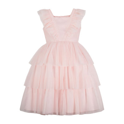 Pastourelle By Pippa & Julie Big Girls Sleeveless Flutter Sleeve Flower Girl Fit + Flare Dress