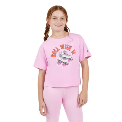 Champion Big Girls Crew Neck Short Sleeve Graphic T-Shirt