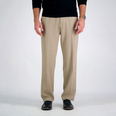 Haggar Premium Comfort Melange Broken Twill Mens Classic Fit Flat Front Pant