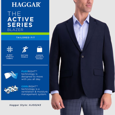 Haggar men's in motion clearance travel stretch tailored fit blazer