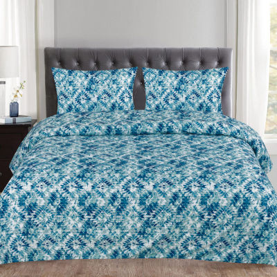 Sweet Home Collection Aqualina Geo Reversible 3-pc. Geometric Reversible Duvet Cover Set