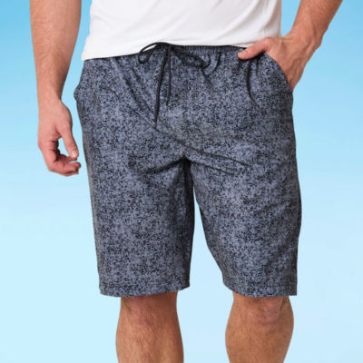 Xersion Swim Mens Lined Board Shorts Big and Tall, Color Black Print