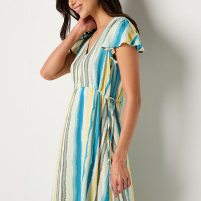 Frye and Co. Short Sleeve Striped Maxi Dress