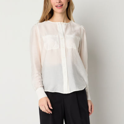 Worthington Womens Long Sleeve Regular Fit Button-Down Shirt