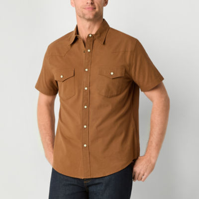 Frye and Co. Mens Regular Fit Short Sleeve Button-Down Shirt