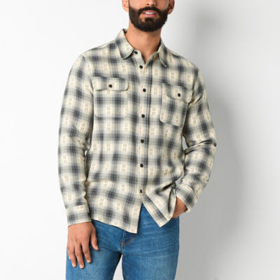 Frye and Co. Mens Regular Fit Long Sleeve Jacquard Button-Down Shirt