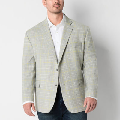 Stafford Mens Big and Tall Plaid Stretch Fabric Classic Fit Sport Coat