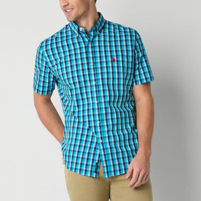 U.S. Polo Assn. Mens Classic Fit Short Sleeve Plaid Button-Down Shirt