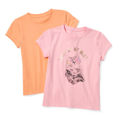 Thereabouts Little & Big Girls Round Neck Short Sleeve T-Shirt