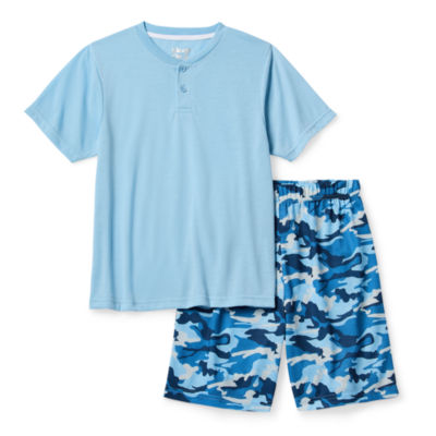 Sleep On It Big Girls 2-pc. Pajama Set, Color: Blue Floral Stripe - JCPenney