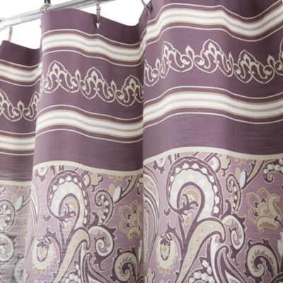 Broadhaven Paisley Stripe Purple Shower Curtain