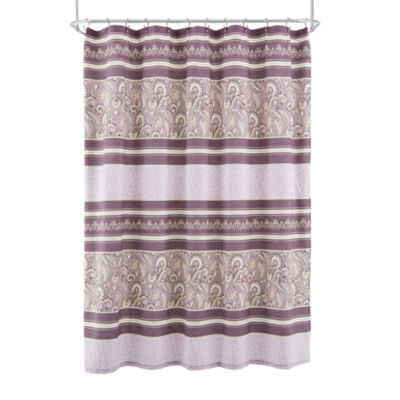 Broadhaven Paisley Stripe Purple Shower Curtain