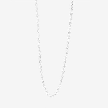 Silver Reflections Womens Pure Silver Over Brass 18 Inch Bead Chain Necklace In Transparent