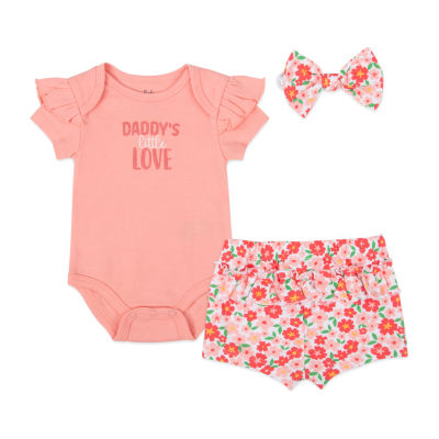Baby Essentials Baby Girls 3-pc. Short Set