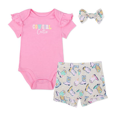 Baby Essentials Baby Girls 3-pc. Short Set