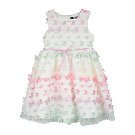 Rare Editions Toddler Girls Sleeveless Flower Girl Fit + Flare Dress, 4t, Pink