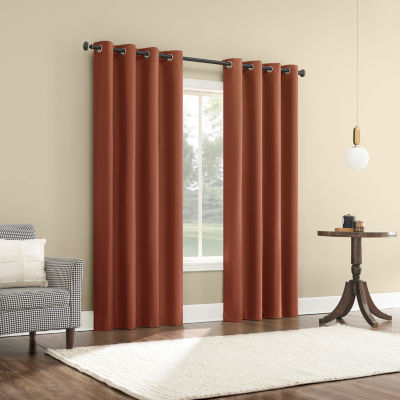 Sun Zero Atmosphere Grommet Top 100% Blackout Single Curtain Panel