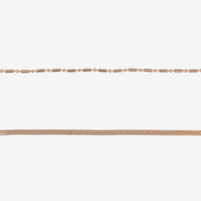 Bijoux Bar Womens 9 Inch Herringbone Ankle Bracelet