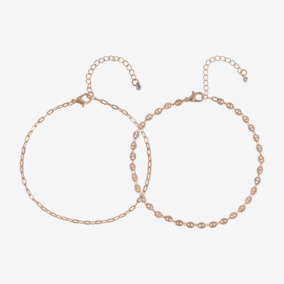 Bijoux Bar Womens 9 Inch Cable Ankle Bracelet