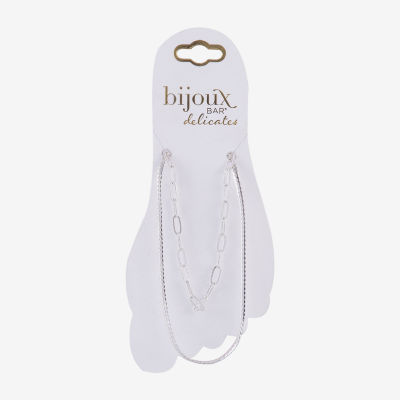 Bijoux Bar Womens 9 Inch Herringbone Ankle Bracelet