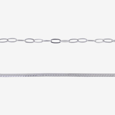 Bijoux Bar Womens 9 Inch Herringbone Ankle Bracelet