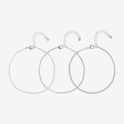 Bijoux Bar Womens 9 Inch Curb Ankle Bracelet