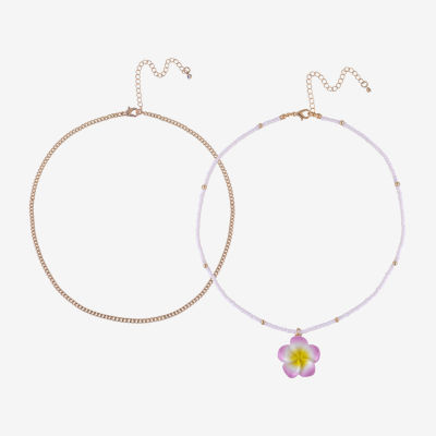 Arizona Unisex Flower 2-pc. Necklace Set