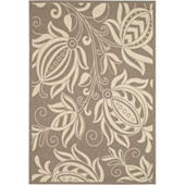 Courtyard Large Palm Fronds Indoor/Outdoor Round Rug