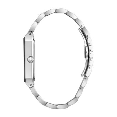 Bulova Quadra Mens Silver Tone Stainless Steel Bracelet Watch 96d145