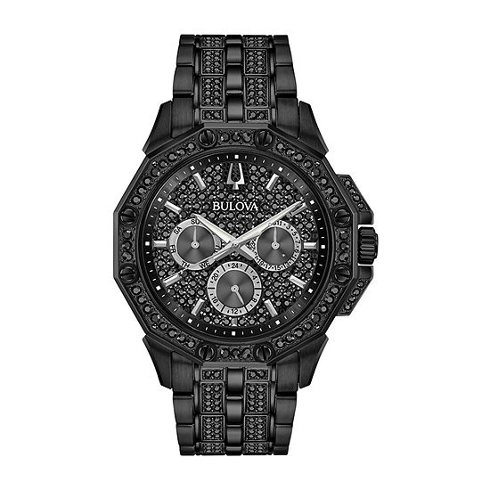 Bulova Octava Mens Black Stainless Steel Bracelet Watch 98c134