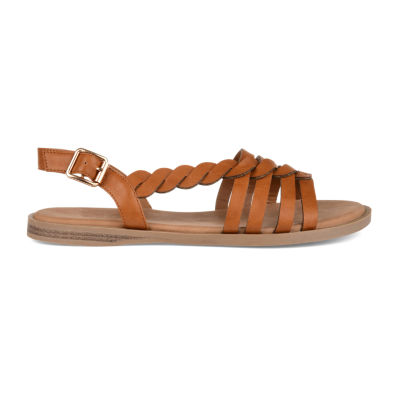 Journee Collection Womens Solay Ankle Strap Flat Sandals