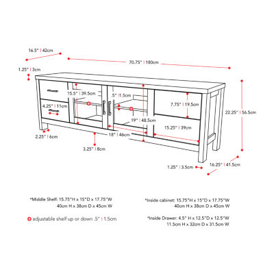Corliving Hollywood Living Room Accents TV Stand