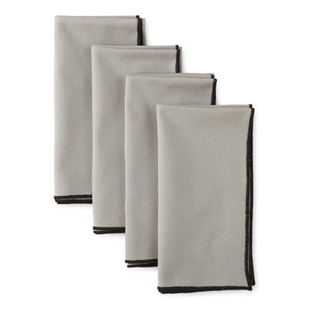 Loom + Forge Contrast Stitch 4-pc. Napkins, One Size, Gray