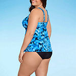 Trimshaper Argyle Tankini Swimsuit Top Plus