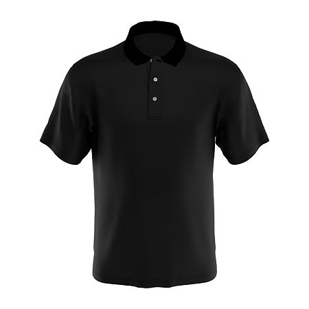 PGA TOUR Big Boys Moisture Wicking Short Sleeve Polo Shirt, Small (8), Black