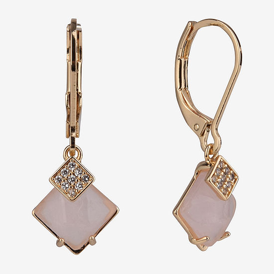 Sparkle Allure Semi-Precious Quartz Diamond Drop Earrings