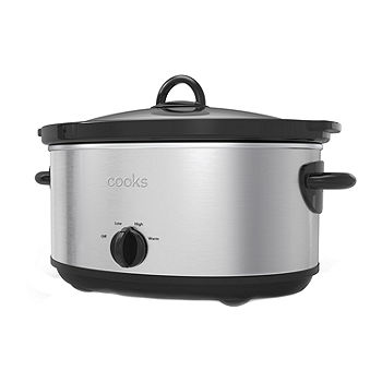 Crockpot™ 6-Quart Manual Slow Cooker, Black and Stainless Steel