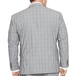 JF J.Ferrar 360 Mens Plaid Classic Fit Suit Jacket-Big and Tall