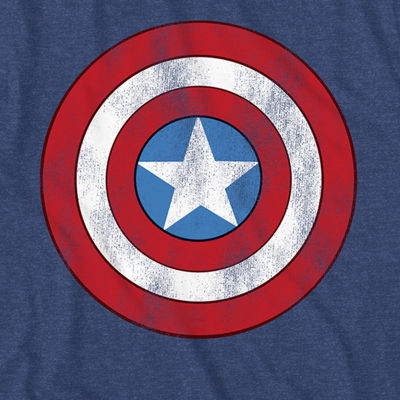 Mens Crew Neck Short Sleeve Regular Fit Captain America Marvel Graphic T-Shirt