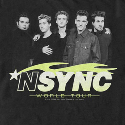 Nsync Mens Crew Neck Short Sleeve Classic Fit Graphic T-Shirt