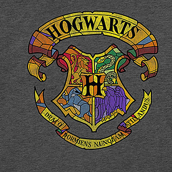 Melbourne Nodig uit Verlenen Hogwarts Crest Mens Crew Neck Short Sleeve Regular Fit Harry Potter Graphic  T-Shirt, Color: Charcoal Heather - JCPenney